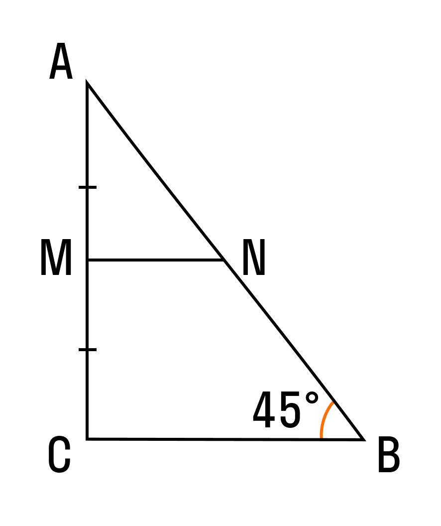 Прямоугольный треугольник средняя линия