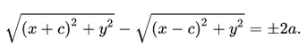 Как из уравнения найти вершину гиперболы